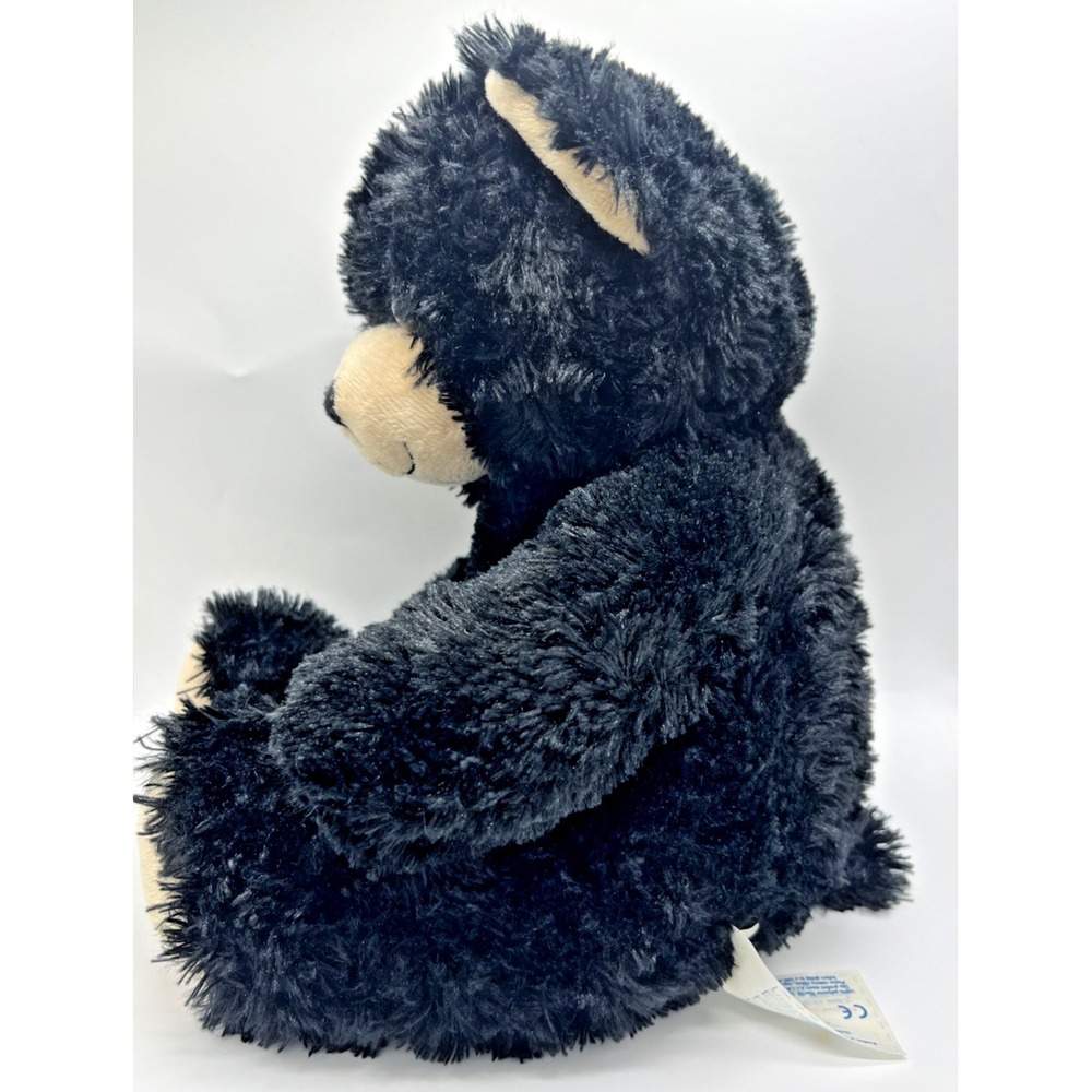 Plush Build A Bear Teddy Bear Black Fur - Smile Tan‎ Ears Feet And Snout 17" - Picture 5 of 12